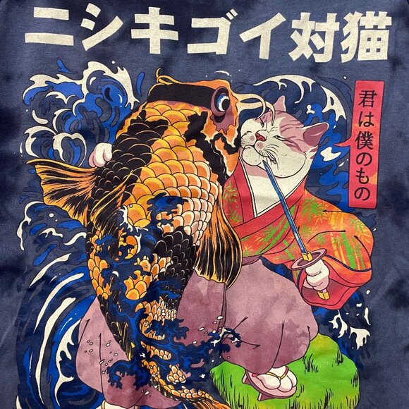 Black Matter The Cat and the Koi Graphic Design Tank Top Extra Small - Picture 2 of 4